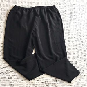 Citron 2X Black 95% Silk Elastic Waistband Pants